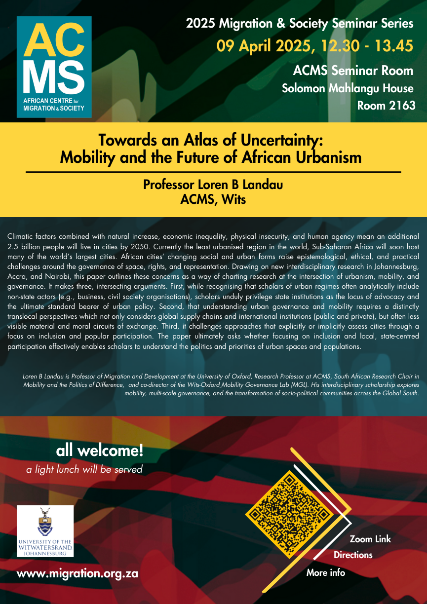 Towards an Atlas of Uncertainty: Mobility and the Future of African Urbanism By Pro Loren Landau